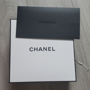 Chanel gift box with wrapping tissue and card